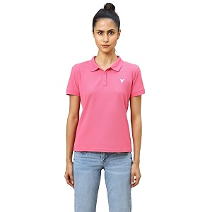TECHNOSPORT Womens Polyester Slim Fit Solid Half