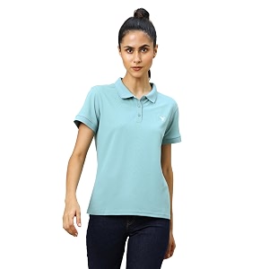 TECHNOSPORT Womens Polyester Slim Fit Solid Half