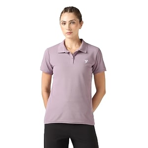 TECHNOSPORT Womens Polyester Slim Fit Solid Half