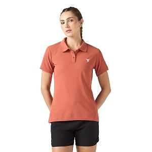 TECHNOSPORT Womens Polyester Slim Fit Solid Half