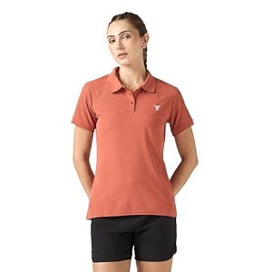 TECHNOSPORT Womens Polyester Slim Fit Solid Half