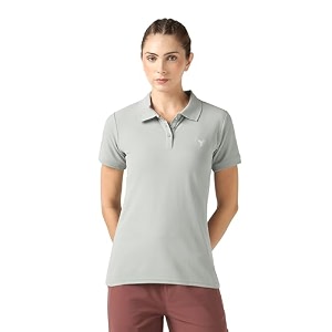 TECHNOSPORT Womens Polyester Slim Fit Solid Half