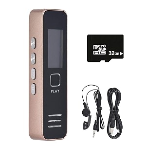 technoview digital voice recorder with 32 gb micro sd card included professional audio recorder mp 3 player tf card dictaphone record microphone sound recording device