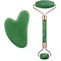 Techpro Gua Sha Facial Tool, Natural Jade Stone Guasha Board For SPA Acupuncture Therapy Trigger Point Treatment, Gua Sha Scraping Massager Tool, Face Roller And Manual Massage Stone For Skin Care