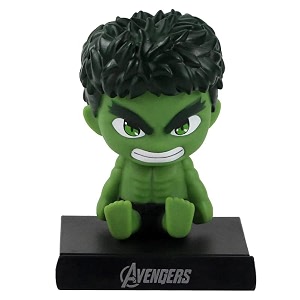 techpro super hero action figure limited edition bobblehead with mobile holder for car dashboard office desk amp study table tp-bobble hulk
