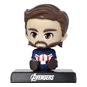 Techpro Super Hero Action Figure Limited Edition Bobblehead with Mobile Holder for Car Dashboard, Office Desk &amp; Study Table- (Captain America)