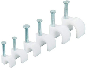 techson 6mm diameter wire fastener circle cable clip with metal nail fr cable management plastic melamine hook  loop cable tie white pack of 300