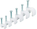 Techson 6mm Diameter wire Fastener Circle Cable Clip With Metal Nail Fr Cable Management Plastic, Melamine Hook & Loop Cable Tie (white Pack of 300)