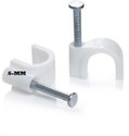 Techson 6mm Diameter wire Fastener Circle Cable Clip With Metal Nail Fr Cable Management Plastic, Melamine Hook & Loop Cable Tie (white Pack of 100)