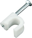 Techson 6mm Diameter wire Fastener Circle Cable Clip With Metal Nail Fr Cable Management Plastic, Melamine Hook & Loop Cable Tie (white Pack of 500)