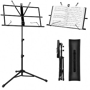 techtest foldable amp portable metal sheet music with carrying bag  adjustable notation stand for singers violinists lecturers amp church performances lyrics stand for stage