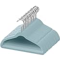TechZoo 50 Pack Premium Baby Velvet Hangers (Blue) - 11.8" Inches Non-Slip, Ultra-Slim & Space-Saving Toddler Hangers - 360° Rotating Hook, Strong & Durable Hanger for Children, Infant & Toddler