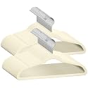 TechZoo 50 Premium Kids Velvet Hangers - 14" Non-Slip Clothes Hangers for Kids &amp; Preteens - Ultra Slim, Space-Saving, Strong &amp; Durable Hangers with 360° Swivel Hook - Ivory