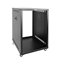 Tecmojo 15U Portable Rolling Network Rack, 4-Post Mobile Open Frame Server Rack with Wheels, Free Standing Server Cabinet for Computer/Data/AV/IT Equipment/Network Equipment