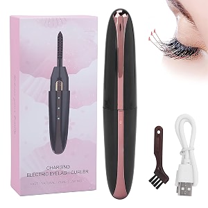 heated eyelash curler rechargeable lash styler with 2 heat settings quick 24h long-lasting curl portable makeup tool