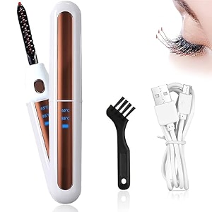 heated eyelash curler rechargeable lash styler with 2 heat settings quick 24h long-lasting curl portable makeup tool