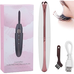 heated eyelash curler rechargeable lash styler with 2 heat settings quick 24h long-lasting curl portable makeup tool