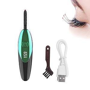 heated eyelash curler rechargeable lash styler with 2 heat settings quick 24h long-lasting curl portable makeup tool