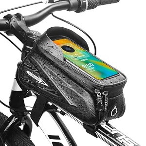 tecokart cycle bags for bicycle  waterproof bicycle frame bag with touch screen large capacity double zipper bike bag bike accessories for men bike phone holder for phones up to 72 inches