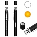 TecoKart® Rechargeable Pen Torch for Doctors & Nurses Dual Yellow & White Light Beams for Oral Eye Ear Nasal & Pupil Examinations Compact & Portable (Black)