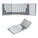 Foldable Wireless Bluetooth Keyboard with Smart Trackpad Multi-Device (Connect Up to 3 Devices) Portable Mini Pocket Size Keyboard, Long Battery, USB-C Rechargeable for Laptop/Tablet/iPad