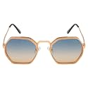 Ted Smith Men's Women's UV Protection Metal Hexagon Sunglasses