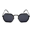 Ted Smith Men's Women's UV Protection Metal Hexagon Sunglasses