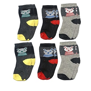 Teddy Bear Design Woolen Socks For Kids