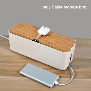 tedemel-1 pcs plastic wire cable anti dust storage box management socket safety tidy organizer holder home office multi use storage box-white