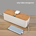 TEDEMEL-1 Pcs Plastic Wire Cable Anti Dust Storage Box Management Socket Safety Tidy Organizer Holder, Home Office Multi Use Storage Box-White