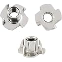 Tee Nut Mild Steel Zinc Plated | Four Claws Furniture Nut, Wood T-Nut (M8, Pack Of 25)