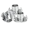 Tee Nut Mild Steel Zinc Plated | Four Claws Furniture Nut, Wood T-Nut (M8, Pack Of 100)