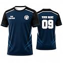 Teemates Custom Team Sports Jersey Personalized Name Number Shirt for Men Women Kids, Custom Logo Athletic Jersey, Quick Dry Performance Team Uniform for Football Cricket Volleyball
