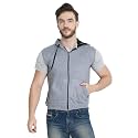 Teemoods Men39s Cotton Fleece Sleeveless Hooded Jacket