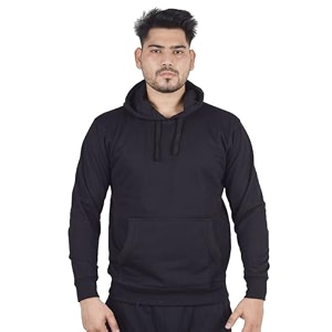 Teemoods Solid Hooded Sweatshirt for Men -