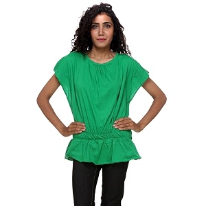 Teemoods Womens Short Sleeve Blouson Top -