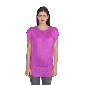 Teemoods Womens Short Sleeve Blouson Top -