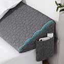 Teemour Patented Full Size (54"x10"x6") Bed Wedge Pillow for Headboard Gap, Filler Between Mattress Gaps, Comfortable Supportive High Density Cushioned Foam Pillows, Stay in Place Gripping Dots Gray