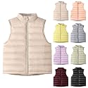 Teen Girls Down Vest Lightweight Packable Puffer Vest Kids Outdoor Zip Up Sleeveless Jacket Boys Fall Winter Warm Coat