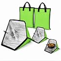 Teenyyou 2 Pack Portable Foldable Solar Oven & Solar Cooker Mini Camp Stove with Sun-powered Heating Outdoor Cookware for Food Reheating & Compost Acceleration (Green)