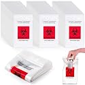 Teenyyou 300 Pcs Red Biohazard Specimen Bags 6" x 9" Laboratory Sample Bag with Biohazard Logo Top Sealable Suitable for Lab Test Facilities with External Document Bag (6 x 9 Inch)