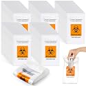 Teenyyou 500 Pcs Orange Biohazard Specimen Bags 6" x 9" Laboratory Sample Bag with Biohazard Logo Top Sealable Suitable for Lab Test Facilities with External Document Bag (6 x 9 Inch)