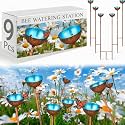 Teenyyou 9 Pcs Bee Watering Station for Garden Metal Watering Cup, Blue