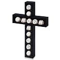Teenyyou Championship Ring Display Case, 12 Posts, Black Wood Wall Mount
