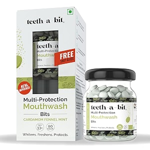 multiprotection cardamom fennel mint mouthwash bits  no alcohol artificial flavors amp colors  fights germs  freshens mouth  equal to 1200ml of liquid mouthwash 1 pack 60 count