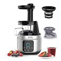 Tefal Juice & Clean slow juicer, Fruit and Vegetable Juice Extractor, Vitamin Juice, Cold Press, 150 W, 42 to 70 RPM, Fresh Fruit Juice, Jam, Sorbet, Automatic Cleaning 2 years warranty