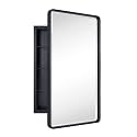 TEHOME Farmhouse Black Recessed Framed Bathroom Medicine Cabinet 16.5x27.5