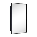 TEHOME Farmhouse Black Recessed Medicine Cabinet with Bevel Mirror 24x36