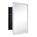 TEHOME Farmhouse Chrome Recessed Mirrored Bathroom Medicine Cabinet 16x24