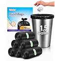 Teivio Small Clear Trash Bags 1.5 Gallon 170 Count Unscented Garbage Bags